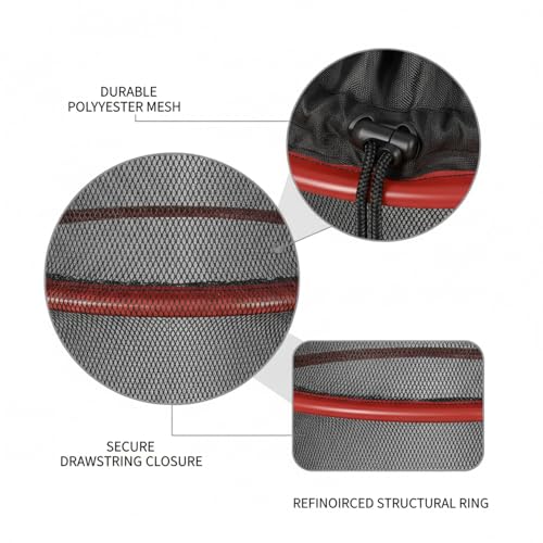 Collapsible Mesh Fish Keeper Bag, Portable Polyester Net for Freshwater Fishing, Black - size: 9.84 x 9.84 x 23.62"