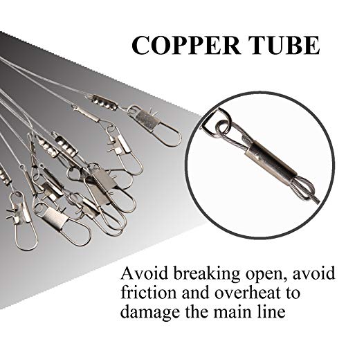 Fishing Leaders, Stainless Steel Fishing Wire Saltwater Tackle Rig with Swivels Snap Beads for Lures Bait Hooks High Strength Fishing Leader Wire Gear Equipment 2 Arms 3 Arms - color: 3Arm