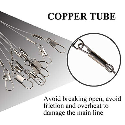 Fishing Leaders, Stainless Steel Fishing Wire Saltwater Tackle Rig with Swivels Snap Beads for Lures Bait Hooks High Strength Fishing Leader Wire Gear Equipment 2 Arms 3 Arms - color: 3Arm