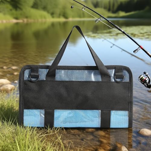 Fishing Lure Stroage Bag Covenient 6 Pocket Large Capacity PVC Heavy Duty Protective Cover Durable Fishing Bag for all Fishing Bait Trolling Fishing Lure Wraps Box for Saltwater (1pc, Blue) - color: Blue