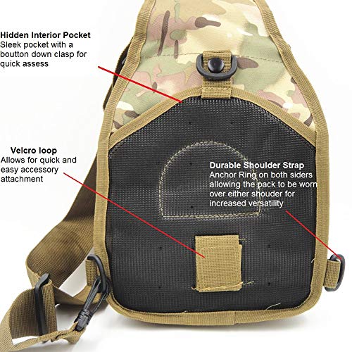 FAMI Outdoor Tactical Bag Backpack, Military Sport Bag Pack Sling Shoulder Backpack Tactical Satchel for Every Day Carry (CP) - color: Cp