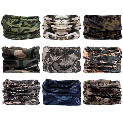 Neck Gaiter for Men Women Headwear Bandana Head Wrap Face Scarf Mask Cover Warmer Balaclava-Seamless & Versatile - color: B-camo 1