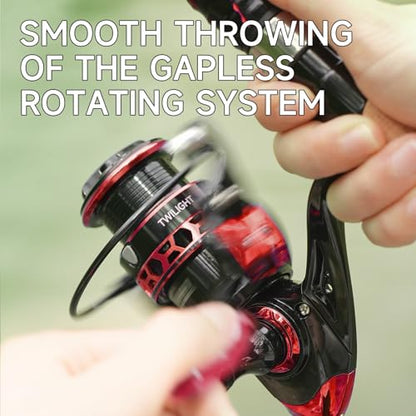 HAUT TON Dolphin Advance Edition Spinning Reel,5.2:1Gear Ratio,22LBS,5+1BB,Backlash Free Bearing,Sealed Drag System,Saltwater,Freshwater Fishing Reels - color: TGR, size: 4000