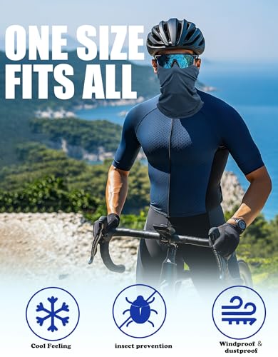 JHYWELL Cooling Neck Gaiter Face Mask, UV Protection Masks Gator, Windproof Bandana for Skiing, Fishing, Hiking, Cycling - color: Navy