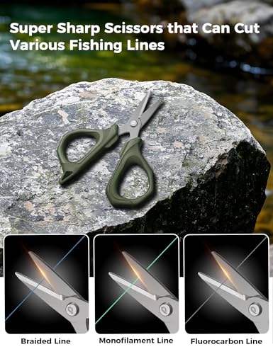 Fishing Tools Kit, Fishing Pliers,Fishing Scissors, Fishing Line Cutter for Braided Fishing Line,Fishing Gear with Lanyard - color: 8"Fishing Pliers Green