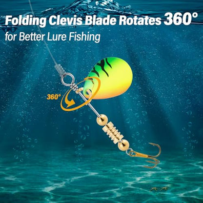 Dr.Fish 100 Pack Folded Spinner Clevises for Fishing Inline Spinner Lure Making Accessories Freshwater Spinnerbait Blade Alabama Walleye Rig - color: Brass