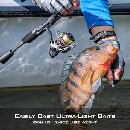 KastKing Kestrel Fishing Rod - IM8 Graphite Blanks, 8 Different Light & Ultralight Casting & Spinning Fishing Rods, 2 & 3 Piece Rods, American Tackle Guides and Custom EVA Handle - size: 6'8"/UL Power/Extra Fast(3pcs), style: Spin