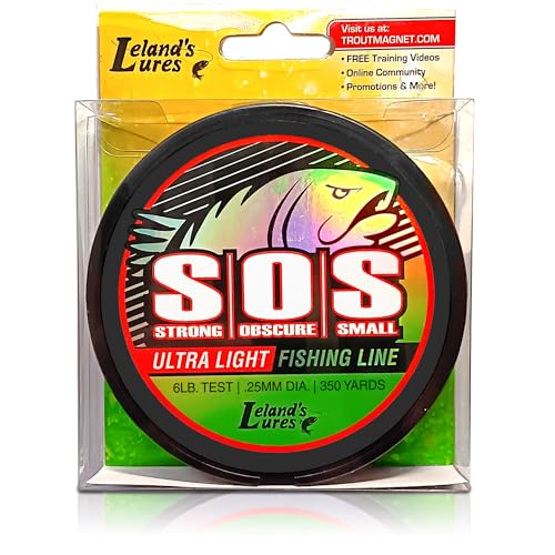 Trout Magnet Trout S.O.S. Fishing Line - 2lb Test, 350 Yard Spool, .16mm Diameter - The Strongest Light Invisible Fishing Line - Made in the USA with Smooth Copolymer for Kink-Free Tangle-Free Fishing