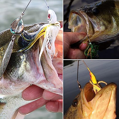 Spinner Baits Bass Fishing Lures Spinnerbaits Kit,Colorado Blades Jig Spinner Bait Lures Multicolor Buzzbait Swimbait Spinnerbait for Bass Trout Salmon Pike Crappie Fishing - color: 6pcs Spinner Baits