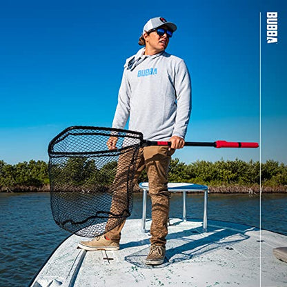 BUBBA Extendable Net with Corrosion Resistant Construction, Non-Slip Grip Handle and Carbon Fiber Shafts for Fishing, Angling, Boating and Outdoors - size: Large