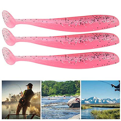 20 Pcs Fishing Soft Lure 7.5cm/2g Plastic T Tail Bait Artificial Swimbait for Bass Trout Walleye Fishing Accessory