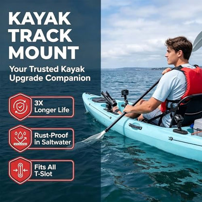 Kayak Track,Low Profile Kayak Rail Mount,Kayak Gear Track for Fishing Rod Holder, Fish Finder, Cup Holder, Paddle Holder, Anchor Cleats & All T-Slot Kayak Accessories - size: 4 Inch，2 Pcs