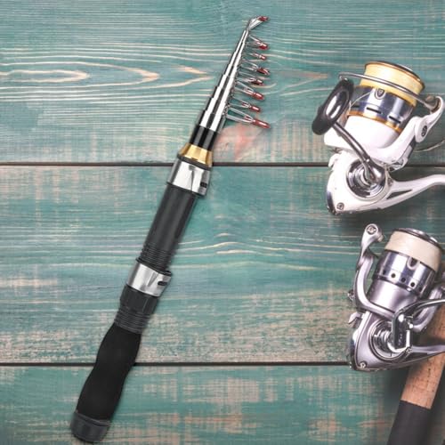Telescopic Fishing Rod Mini Sea and Ice Fishing Pole Universal Portable Short Pole Ice Fishing Rod Tools for Saltwater Freshwater - size: 1.5m