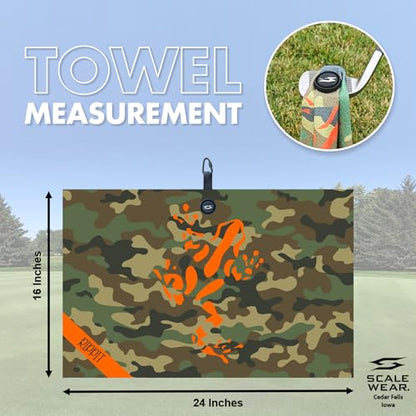 Rippit Magnetic Waffle Golf Towel – Large 16"x24" Microfiber Golf Club Ball Magnet Clip to Hang on Bag Cart Strong Premium Strength Ultra Absorbent Gear Men Gift (Rippit Camo) - color: Rippit Camo
