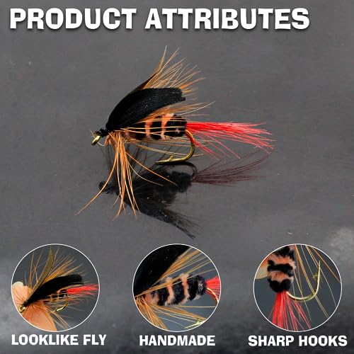 Fly Fishing Poppers Fly Fishing Dry Flies Topwater Fishing Lures Bass Popper Flies Bugs Lures Panfish Bait Fly Trout Bobber Flies Kit for Bass Trout Panfish Bluegill Salmon - color: D: 30Pcs Fly Fishing Flies Kit