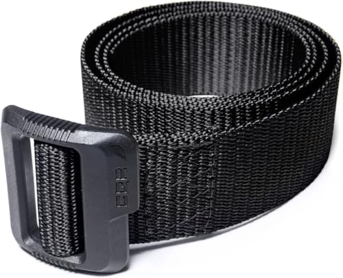 CQR Tactical Belt, Military Style Heavy Duty Belt, Webbing EDC Quick-Release Buckle - color: 2pack Dura Nylon Black, size: Large