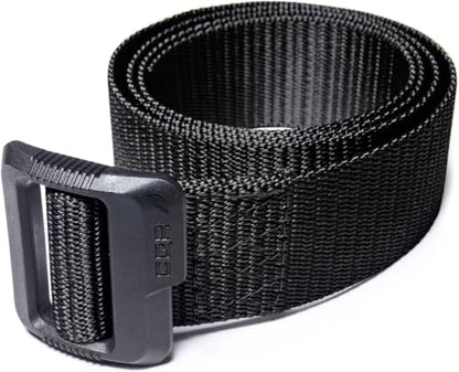 CQR Tactical Belt, Military Style Heavy Duty Belt, Webbing EDC Quick-Release Buckle - color: 2pack Dura Nylon Black, size: Large