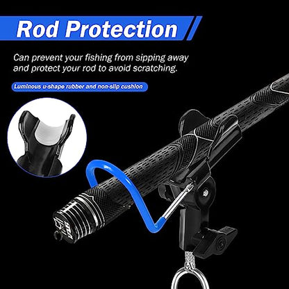 Upgraded Fishing Rod Holders - 2 Pack, 360 Adjustable, Bank, Beach, Ground Fishing Pole Stand - color: BLUE