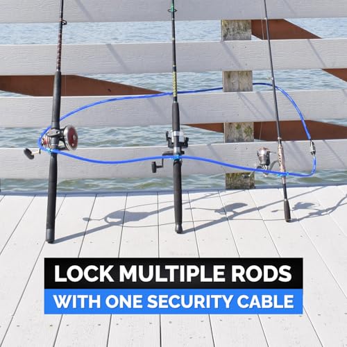 DocksLocks Fishing Rod & Reel Lock, Fishing Pole Lock for Storage, Gear, Equipment, Accessories, Rod Holder, Truck Bed, Car Rack, Piers, Boats and Marinas - size: Large (Rod diameter 23mm to 28mm)
