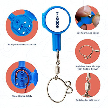 HOOK-EZE Fishing Knot Tying Tool | Protect from Fish Hooks | Tie Fishing Knots Easily | Cool Gadgets for Fishermen | Ice Fly Fishing | Fishing Accessories for Beginner Anglers | Nail Knot Tool - color: Pink, style: Standard
