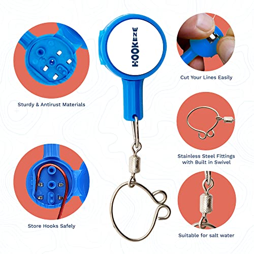HOOK-EZE Fishing Knot Tying Tool | Protect from Fish Hooks | Tie Fishing Knots Easily | Cool Gadgets for Fishermen | Ice Fly Fishing | Fishing Accessories for Beginner Anglers | Nail Knot Tool - color: Pink, style: Standard