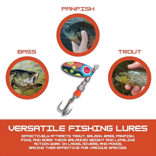 Hipster Pro Pack Rooster Tail Fishing Lures - Proven Inline Spinner Baits, Premium Trout Spinners for Trout and Salmon River Fishing, 100% USA Made by Hofmann's Lures - color: Trout Skinz