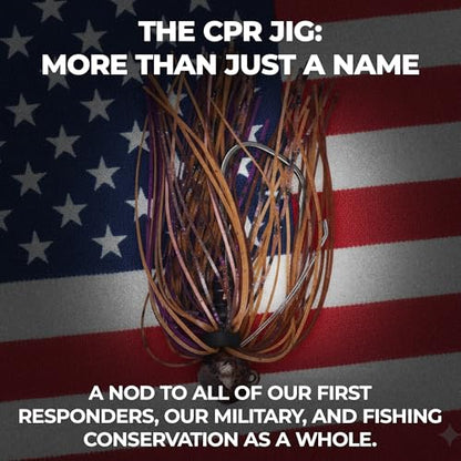 CPR Football Jig, Bass Jigs Weedless Fishing Lures Jigs for Bass Fishing - Crawfish Imitator with Flat Head & 3D Red Eyes, 5/0 Hook, 3/8 Oz - Pack of 4, Made in USA - size: 1/2 oz