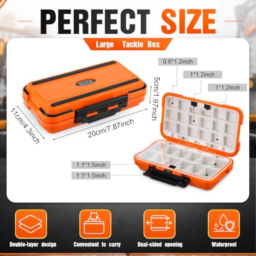 4 Pack Fishing Tackle Box, Large Waterproof Lure Bait Storage Box with Adjustable Dividers, Double Sided Floating Storage Container for Hooks, Sinkers, Beads, Small Baits(Stylish) - size: Large, style: Stylish