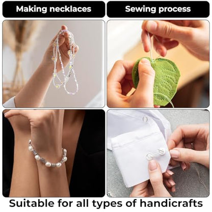 2 PCS Fishing Thread Bait Elastic 0.2 MM 656 Ft Length Clear Fishing String Nylon Elastic Invisible FishingLine Stretchy Bait String 656 Feet per Spool with Clear Storage Case