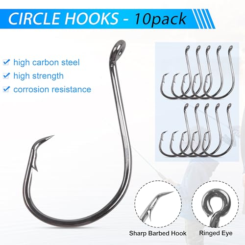 Grouper Rig Saltwater Weighted Fishing Egg Sinker Rigs with Circle Hook Carolina Flounder Rig Surf Fishing Rigs Bottom Rig Catfish Leaders Rig Ready Grouper Rigs - style: 1.5oz Rig Kit-14pcs