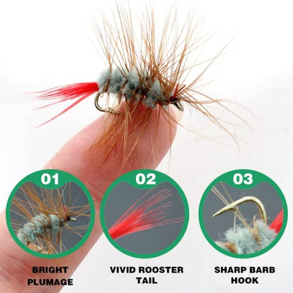 Fly Fishing Poppers, Topwater Fishing Lures Bass Crappie Bluegill Sunfish Panfish Trout Salmon Perch Steelhead Flies for Fly Fishing Bass Panfish Bluegill Trout Salmon - color: 20pcs-fly fishing
