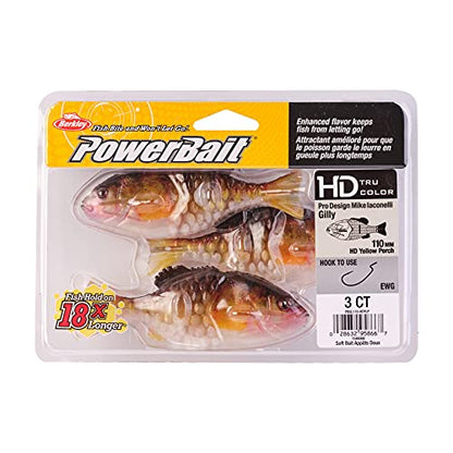 Berkley Powerbait Gilly Fishing Soft Bait - color: HD Yellow Perch, size: 110mm