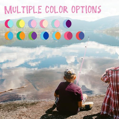 Kids Fishing Pole, Telescopic Fishing Rod, Toddler Collapsible Fishing Rod and Reel Combo with Tackle Box, Fishing Line, Bobber, and Soft Lures for Boy, Girl, Youth, Beginner, Over 4 Years Old - color: Marshmallow Pink & Peach Cream