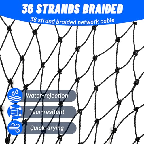Foldable Bridge and Pier Fishing Net for Pier Fishing High Load Drop Net Fish Basket for Saltwater Freshwater Collapsible Basket with 49.2 FT Rope Soft Steel Hoop - size: 24*36inch