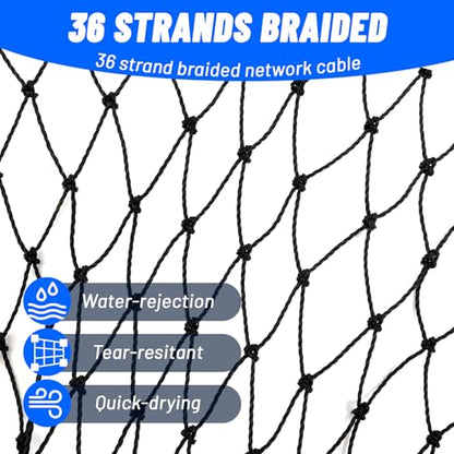Foldable Bridge and Pier Fishing Net for Pier Fishing High Load Drop Net Fish Basket for Saltwater Freshwater Collapsible Basket with 49.2 FT Rope Soft Steel Hoop - size: 24*36inch