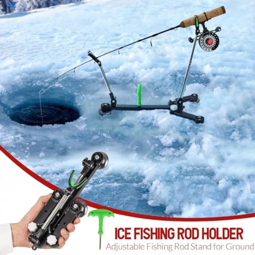 QualyQualy Ice Fishing Rod Reel Combo Complete Set Ice Fishing Gear with Backpack Seat Ice Cleats Ice Fishing Jigs Line Full Ice Fishing Kit 24" 26" - style: 26" Inline Reel-right Hand
