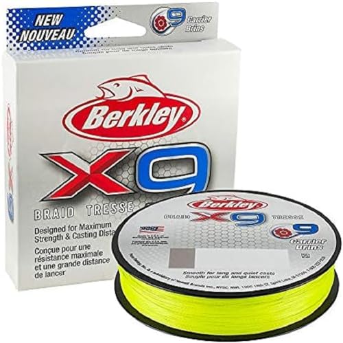 Berkley x9 Braid Fishing Line - color: Flame Green, size: 2188yd, style: 10lb Test