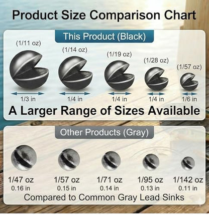 200/350 Pcs Premium Split Shot Fishing Weights Sinkers, Removable Leakproof Fly Fishing Split Shot for Freshwater & Saltwater， Bass Trout Circular Accessories - 5/6 Sizes - size: 200/5 Size Round