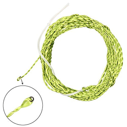 Tenkara Line Tapered Braided Furled Leader Fly Fishing Line with Ring - 12FT 13FT - 20LB in Gold, Grass Green, Yellow and Black, Balck - size: 12FT
