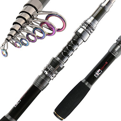 Sougayilang Fishing Rod Reel Combo with Telescopic Fishing Pole Spinning Reel Carrier Bag for Travel Saltwater Freshwater Fishing - size: 6.89 ft, style: C-only Fishing Rod