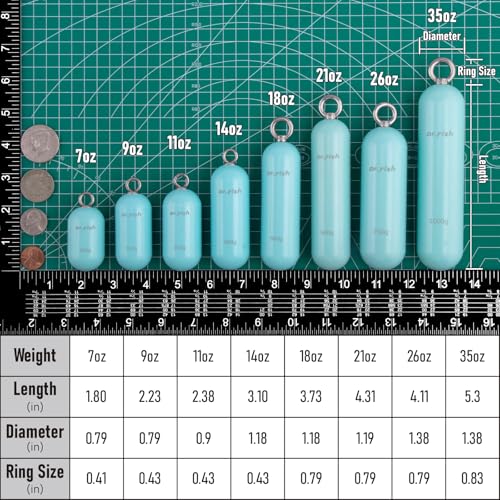 Dr.Fish Lead Free Fishing Weights, 200g-1000g Heavy Sinkers Eco-Friendly Cylindrical Deep Drop Weights Steel Sinkers for Saltwater Grouper, Drum, Pompano Bottom Fishing - size: 750g/26oz-2pcs