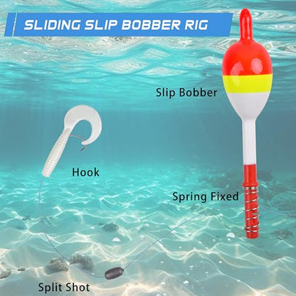 AGOOL Slip Bobbers Wood Fishing Floats and Bobbers Spring Bobbers Stick Slip Bobbers for Crappie Fishing Bobbers for Crappie Panfish Walleyes Trout Bass Fishing 5/10pcs - color: 1.18 x 0.79 x 3.54 inch - 10pcs