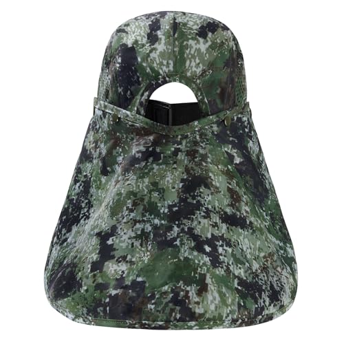 BASSDASH UPF 50+ Foldable Fishing Hat Baseball Cap with Removable Neck Flap Portable for Men Women Golf Hiking - color: Woodland Ⅱ With Unfoldable Brim