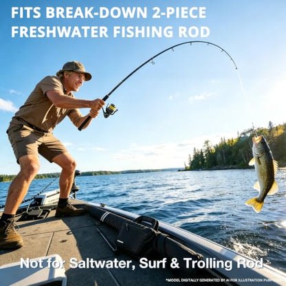 PEKREWS Fishing Rod Case, 52inch Fishing Pole Bag (3.9ft-4.4ft) with Tackle Pockets, Fits Break-Down Spinning, Casting Rod Reel Combo, Padded Soft Rod Bag with Strap Handle, Pole Travel Case, Blue - color: Blue