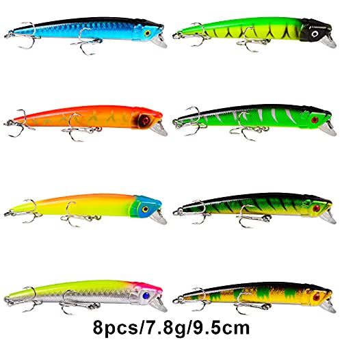 Bass Fishing Lures Kit Set Topwater Hard Baits Minnow Crankbait Pencil VIB Swimbait for Bass Pike Fit Saltwater and Freshwater - color: 006-43pcs