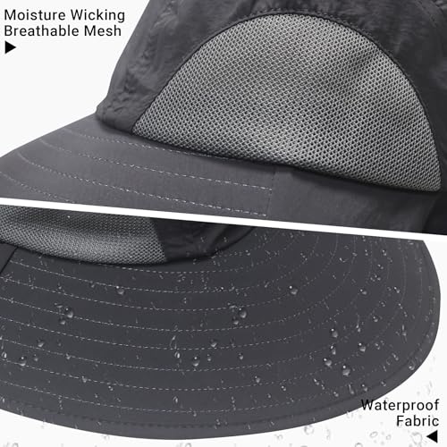 NPQQUAN Sun Hats for Men Women with Neck Flap UPF 50+ UV Protection Wide Brim Bucket Hat Safari Hiking Fishing Hats - color: Blue（lightweight）