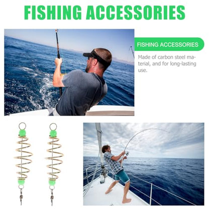 IMIKEYA 24pcs Spring Bait Fishing Feeder Cage Basket Holder, Carp Fishing Bait Trap, Luminous Hook Feeder for Saltwater and Freshwater