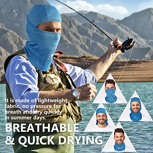 Balaclava Ski Mask, Sun UV Protection Breathable Full Head Face Mask for Men Women Skiing Cycling - color: 2 Packs - Blue + Black