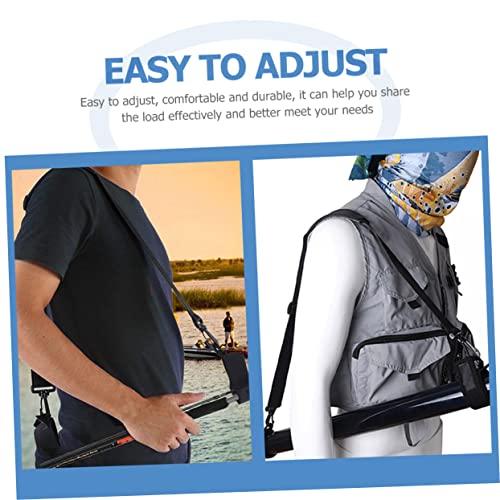 1set Adjustable Fishing Rod Shoulder Strap Ergonomic Fish Pole Carrier Weight Distribution for Outdoor Fishing Activities Convenient Fixing Band