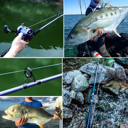 Sougayilang Spinning Rods, Strong Carbon&Glass Composite Fishing Pole with Stainless Steel Line Guides for Catfish- 7'0" - color: Purple-1Pack